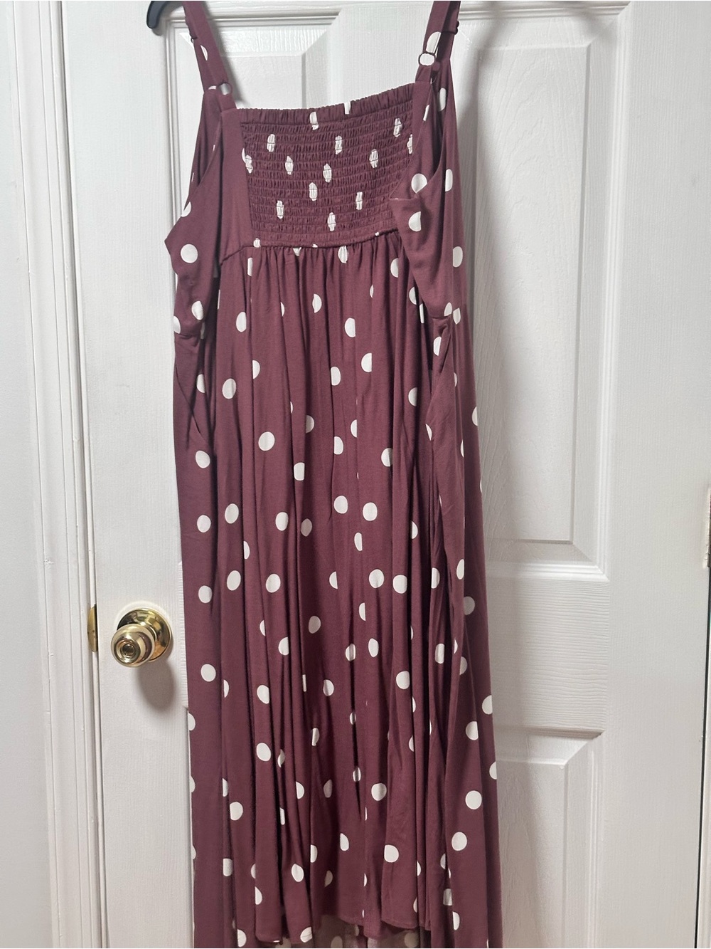 torrid mauve polka dot button-front maxi dress - Picture 6 of 6
